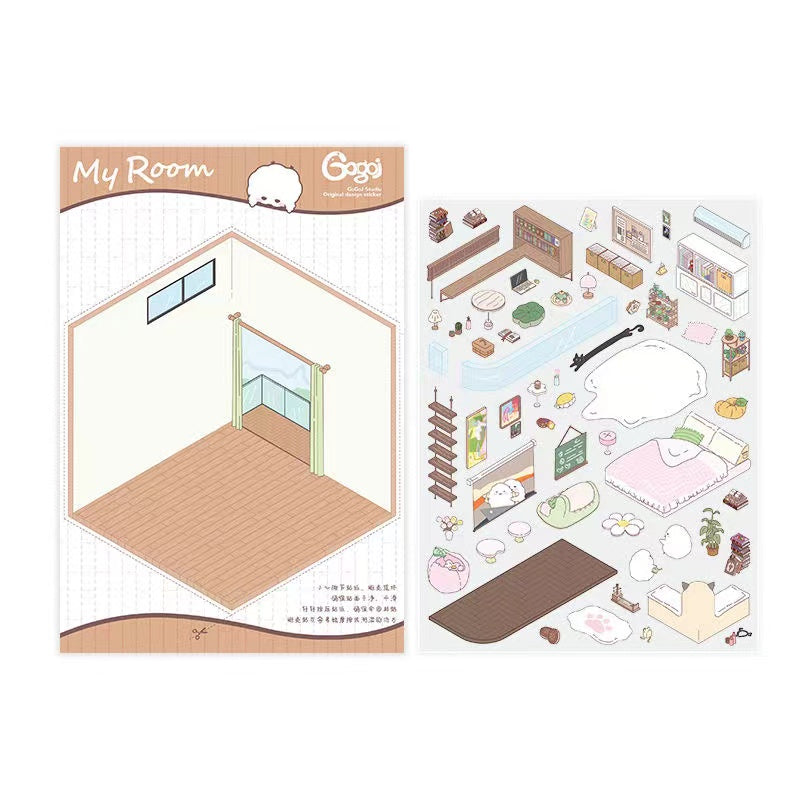 Sticker Scenes! DIY Coffee Flower|Panda Tea House|Bakery Shop|Apartment|Chocolate Factory