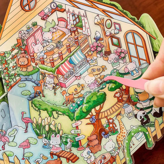 Make Animal Miniature House 3D Sticker Scene