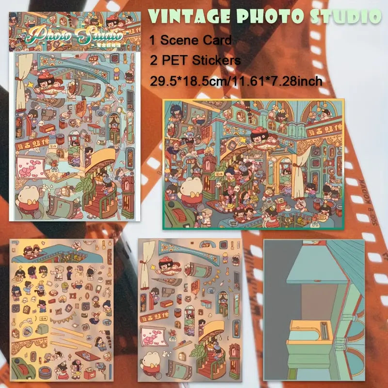 Big Size 3D Stickers, Make Cute Cat Party Photo Studio Cloud Paradise Miniature