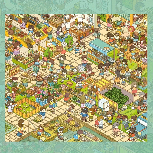 Farmer Market School Refuge Deep Sea Concert Water Park 3D Miniature Scene Stickers