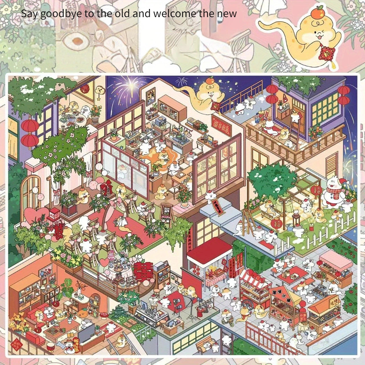 Chinese Style 3D Landscape Miniature DIY Sticker Set
