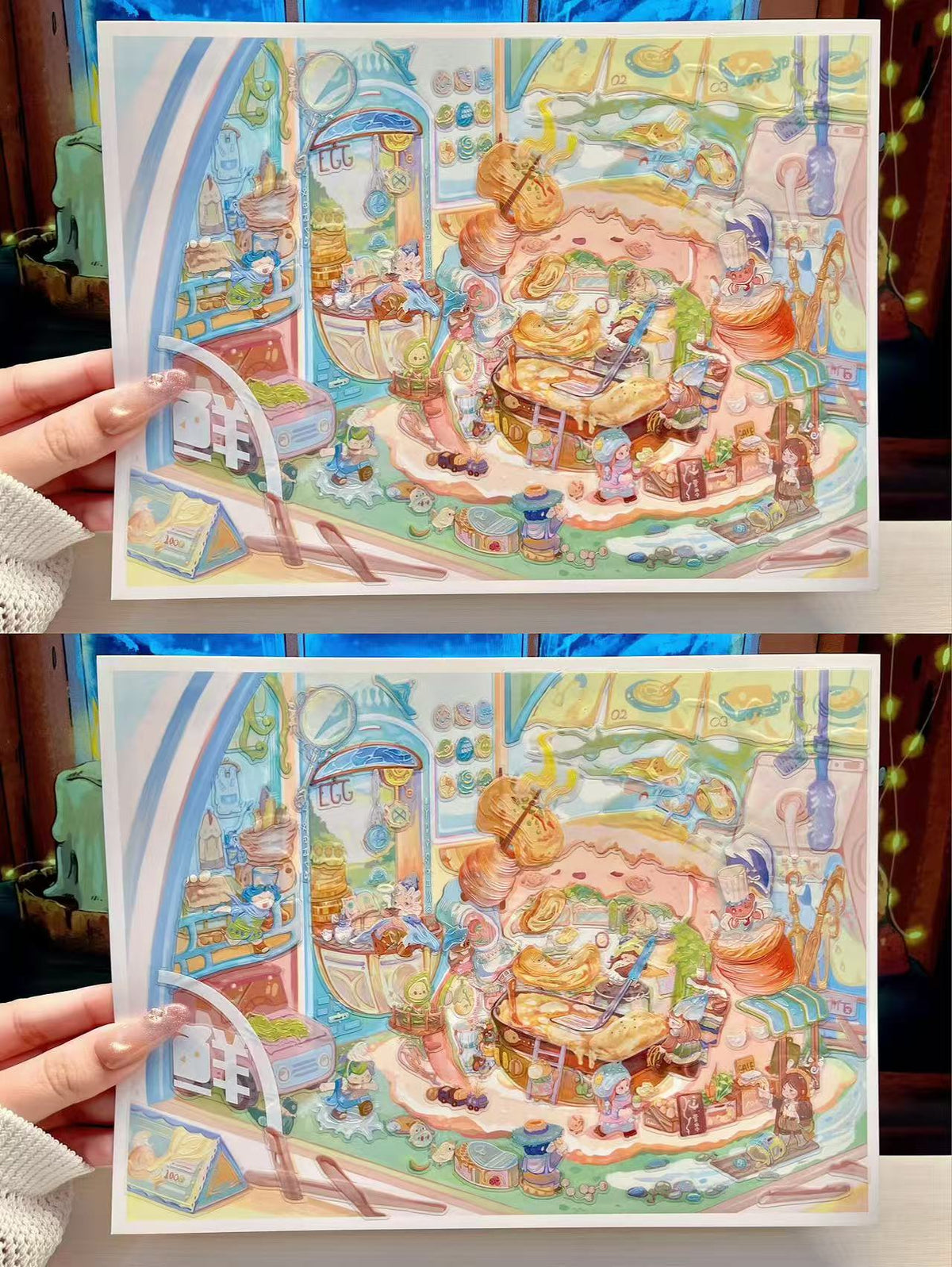Japanese Rolled Omelet Pumpkin Dream House Mother-of-pearl Finish Sticker