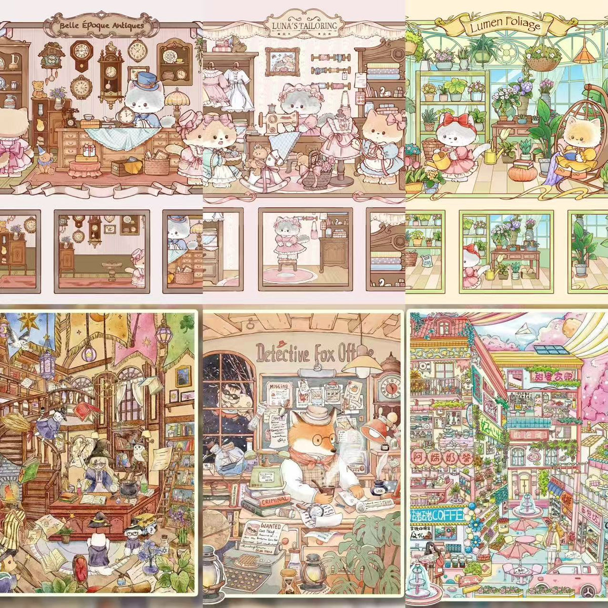 DIY Dreamy Cute Cat House 3D Miniature Scene Sticker Game