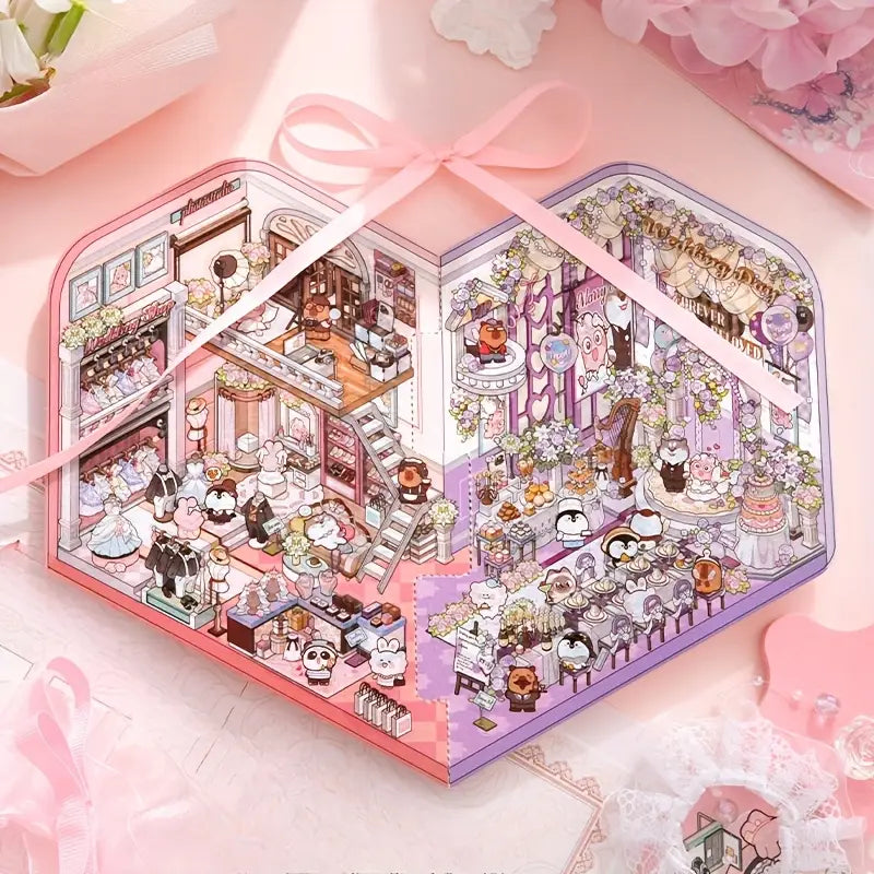 Cartoon Miniature Scene, DIY Capybara Work Diary The Wedding Moment
