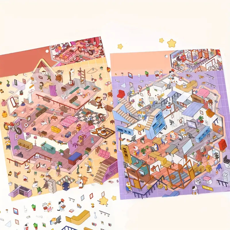 Create Cat Office Cowboy Party 3D Sticker Scene