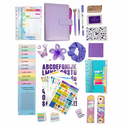 Purple Journal Kit|Monthly Weekly Planner Notebook|Budget Binder|Accessories