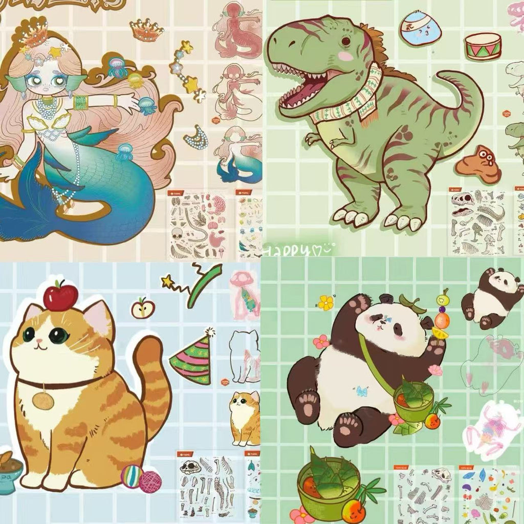 DIY Animal Dissection and Restoration Sticker Game