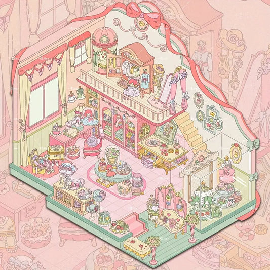 Blooming Ruins Strawberry Party Berry Cottage Dreamy Wardrobe 3D Landscape Sticker