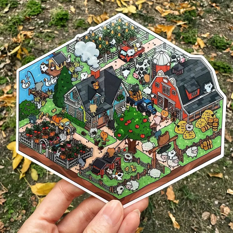 DIY Farm Miniature 3D Scene Sticker