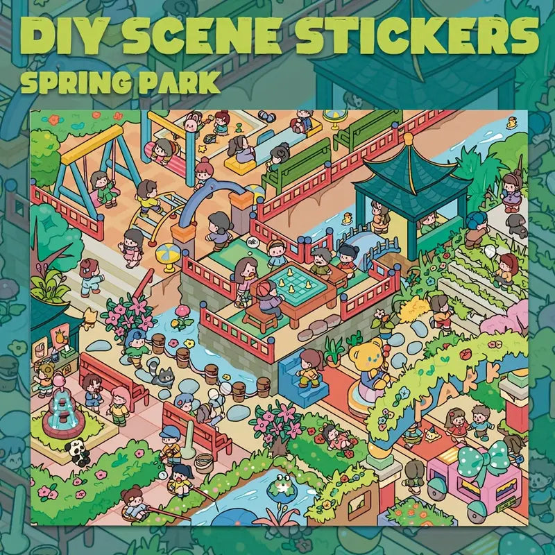 DIY Cozy Girls Loft House Garden Villa Scene Stickers