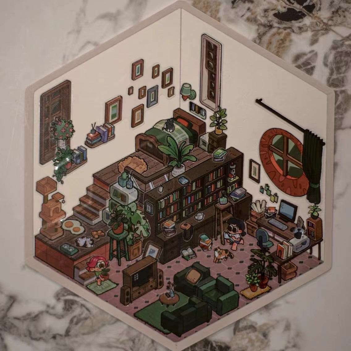 4 Sets 3D Sticker Scene - DIY Haus Aufkleber Mit Pinzette Für Erwachsene & Kinder