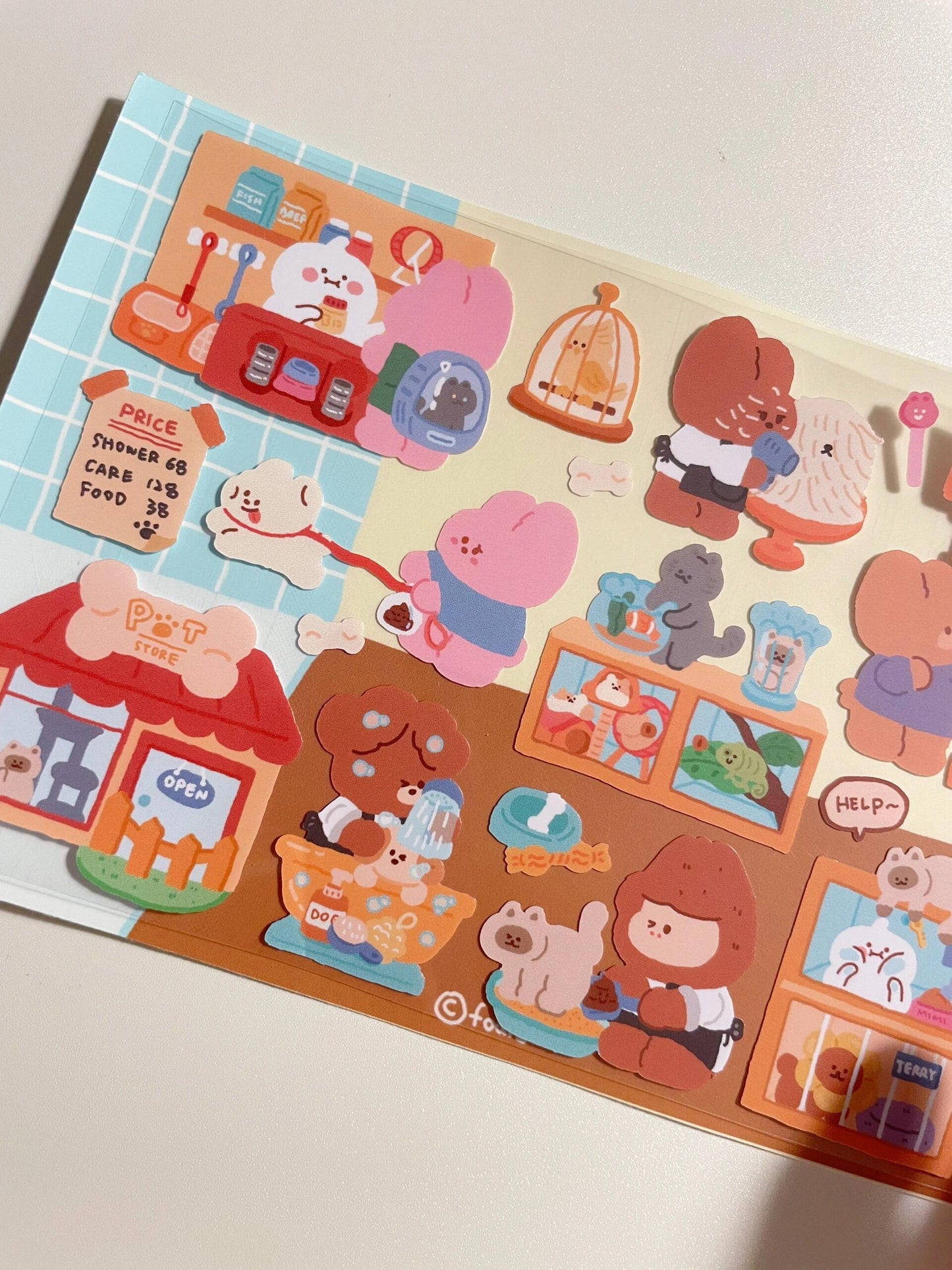 DIY Shopping Street Sticker Scene|Makeup Store|Pet Store|Clothing Store|Fitness