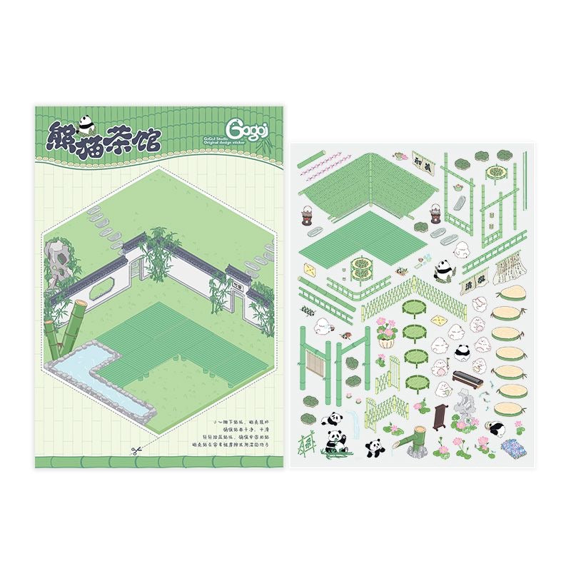 Sticker Scenes! DIY Coffee Flower|Panda Tea House|Bakery Shop|Apartment|Chocolate Factory