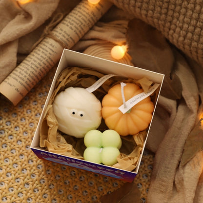 Handmade Halloween Ghost Pumpkin Candle Set