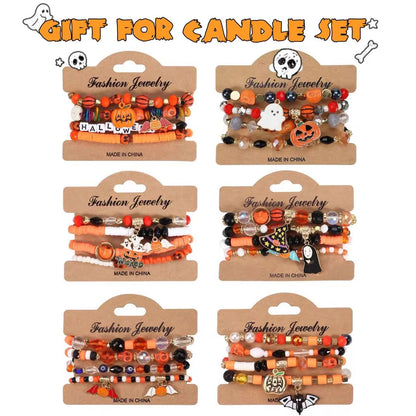 Handmade Halloween Ghost Pumpkin Candle Set