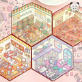 Stickers Scene, Make Cute Rabbit Dessert Shop|Panda Tea House|Bookstore|Burger Shop