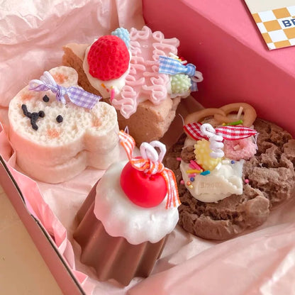 Handmade Cake Candle Cannele Cookies Candle Gift Set
