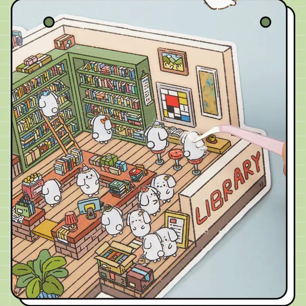 Puppy Big Size 3D Sticker Scenes! DIY Puppytopia Mine Adventure