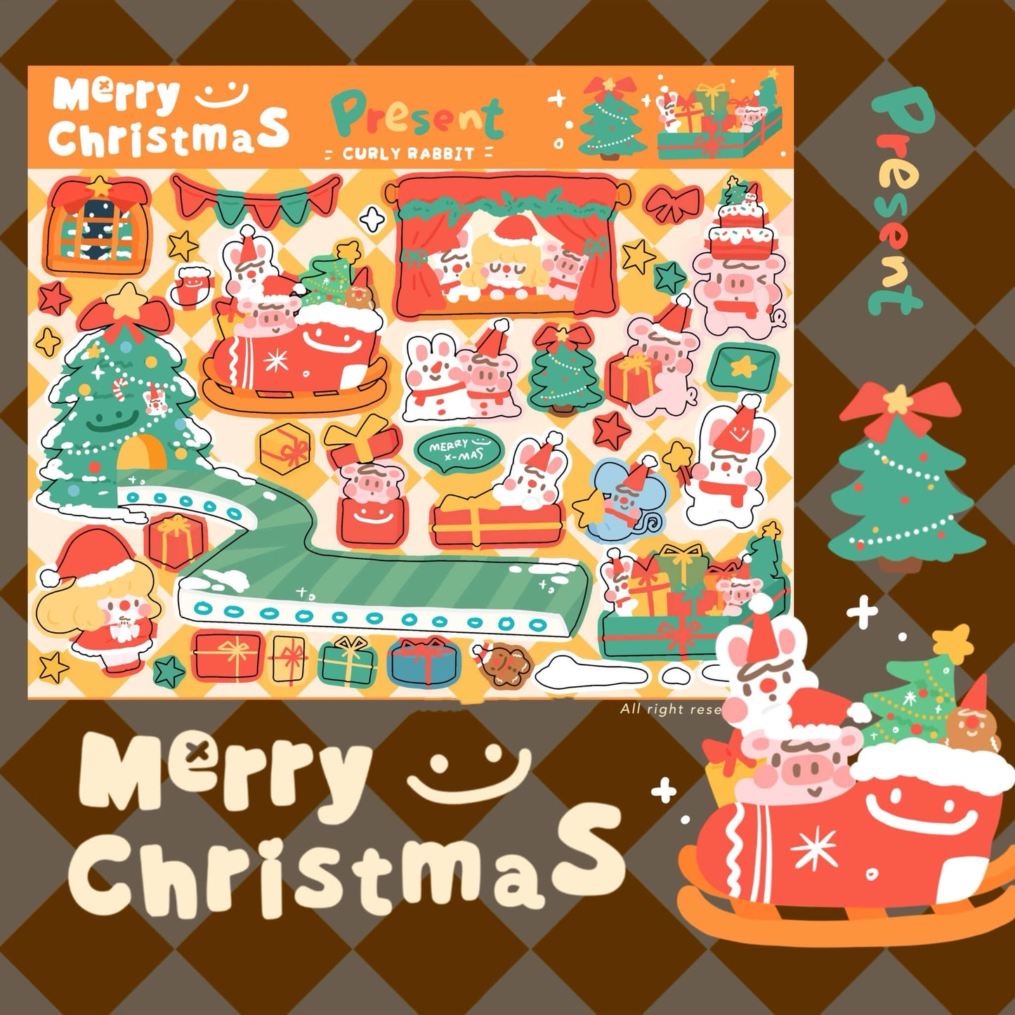 Christmas Stickers|Scrapbook Stickers|Sticker Sheet|Journal Stickers