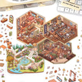Sticker Scenes! Sunshine Greenhouse|Cat Cafe|Bakery|Library