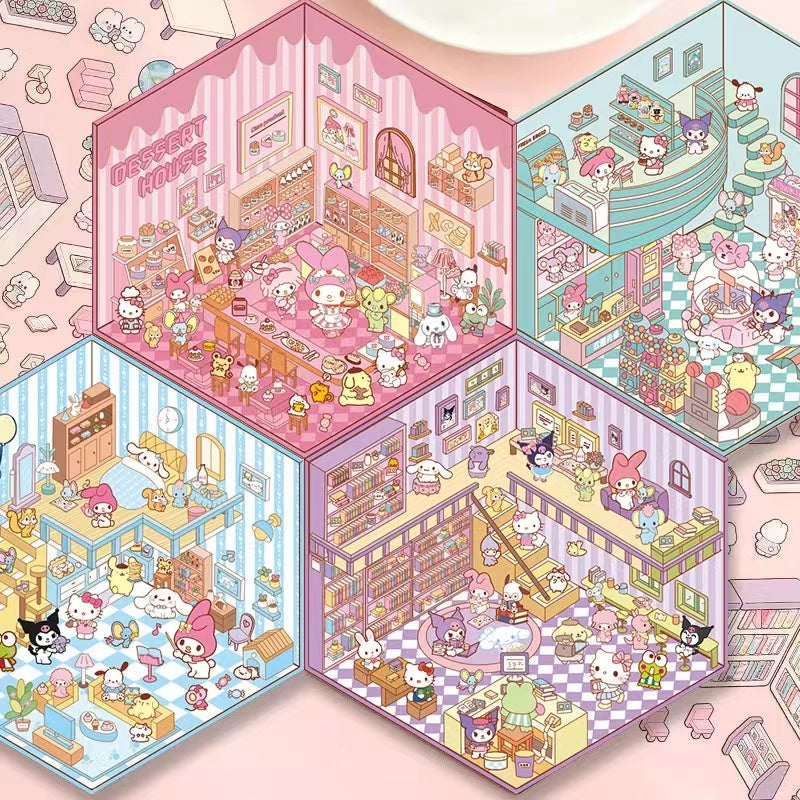 Cute Stickers Scene Kawaii Cartoon 3D Stickers