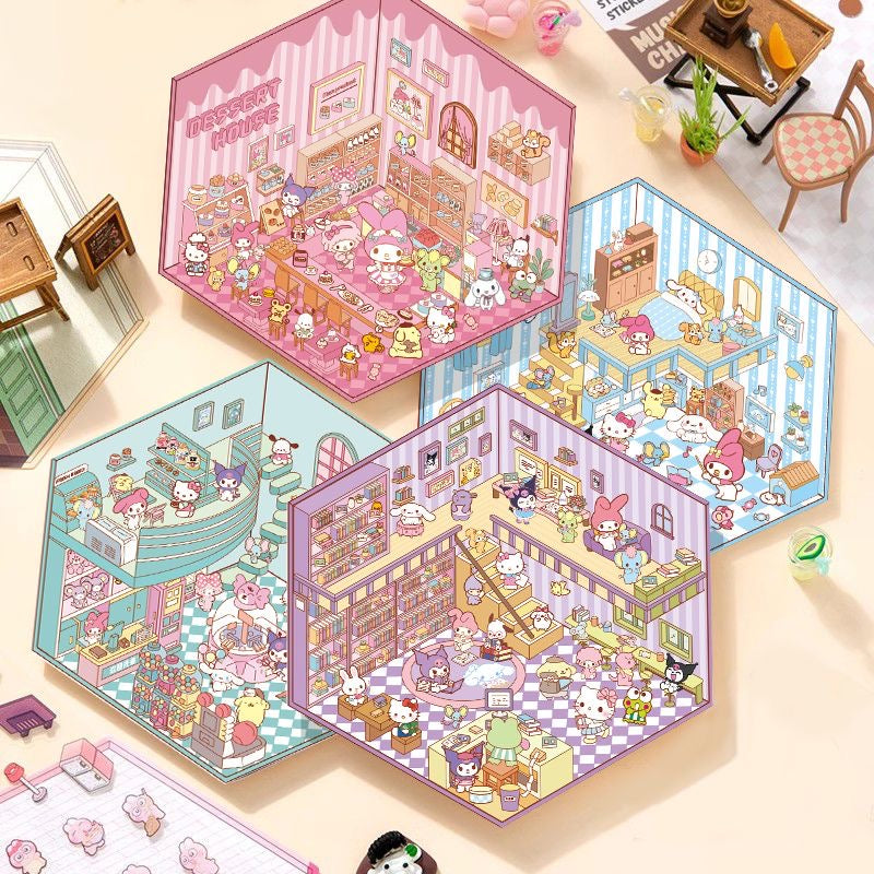 Cute Stickers Scene Kawaii Cartoon 3D Stickers