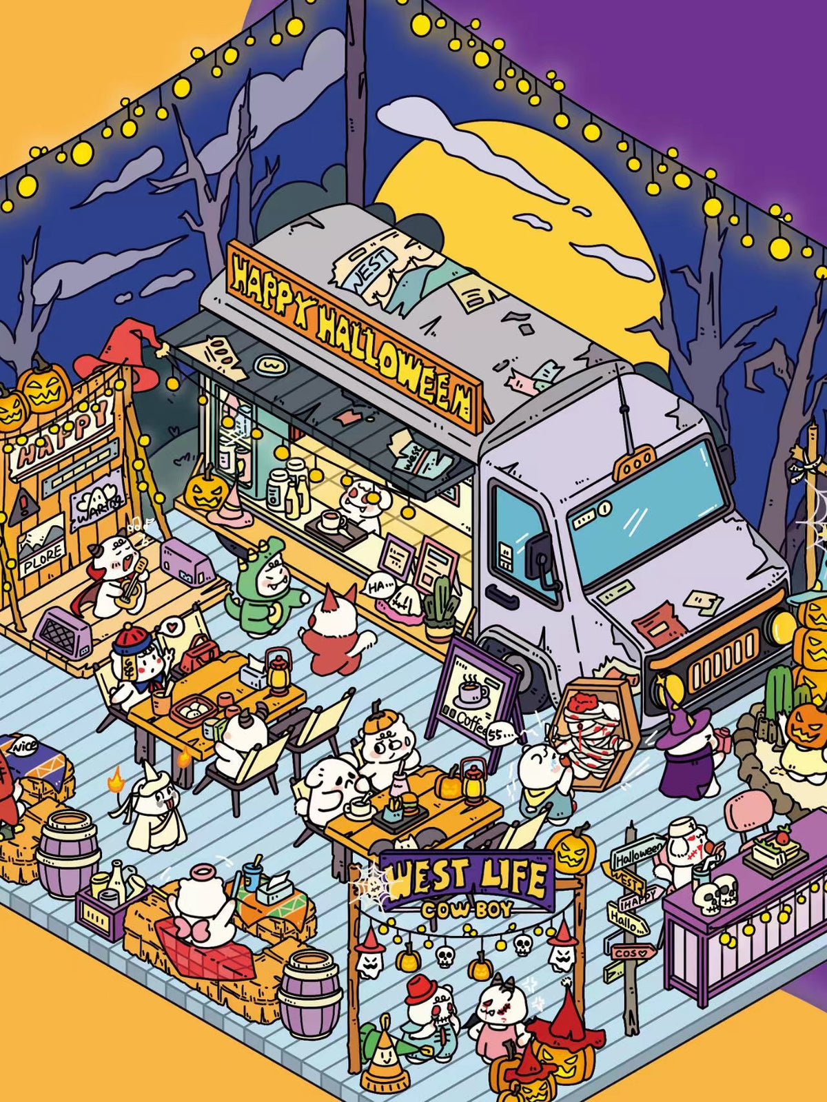 DIY Halloween Sticker Scenes