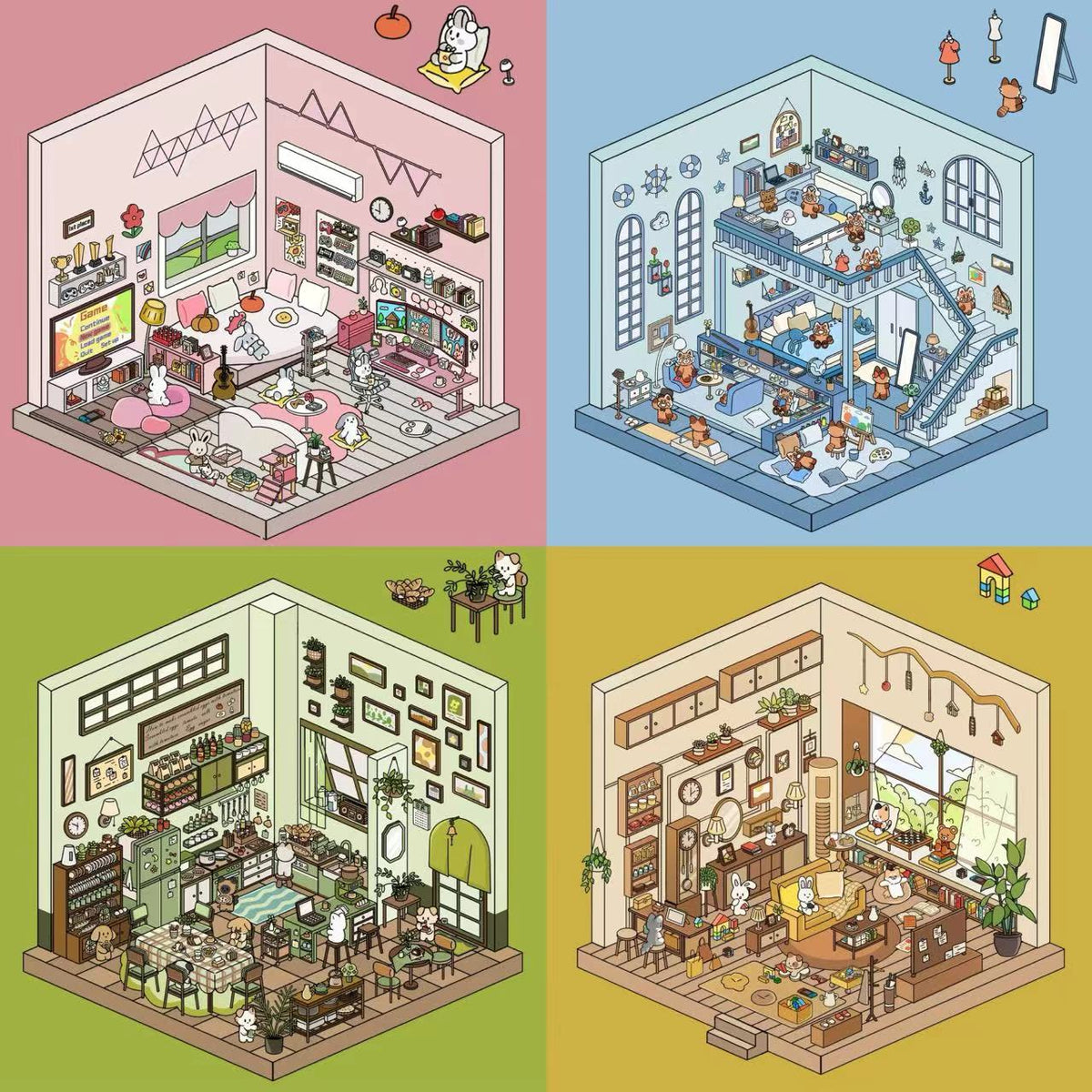 DIY 3D Sticker Scene: Conservatory|Pharma Plant|Power Station|Machine Factory
