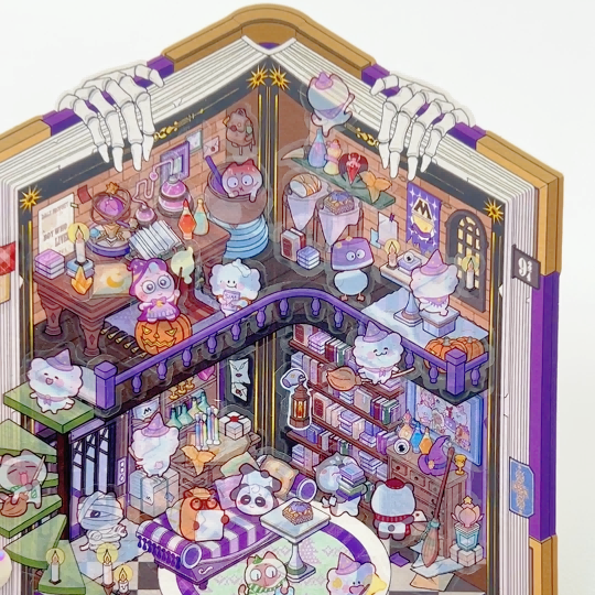 Make Miniature Sticker Scene,Halloween Treasure Chest|Magic Book|Suitcase Paradise