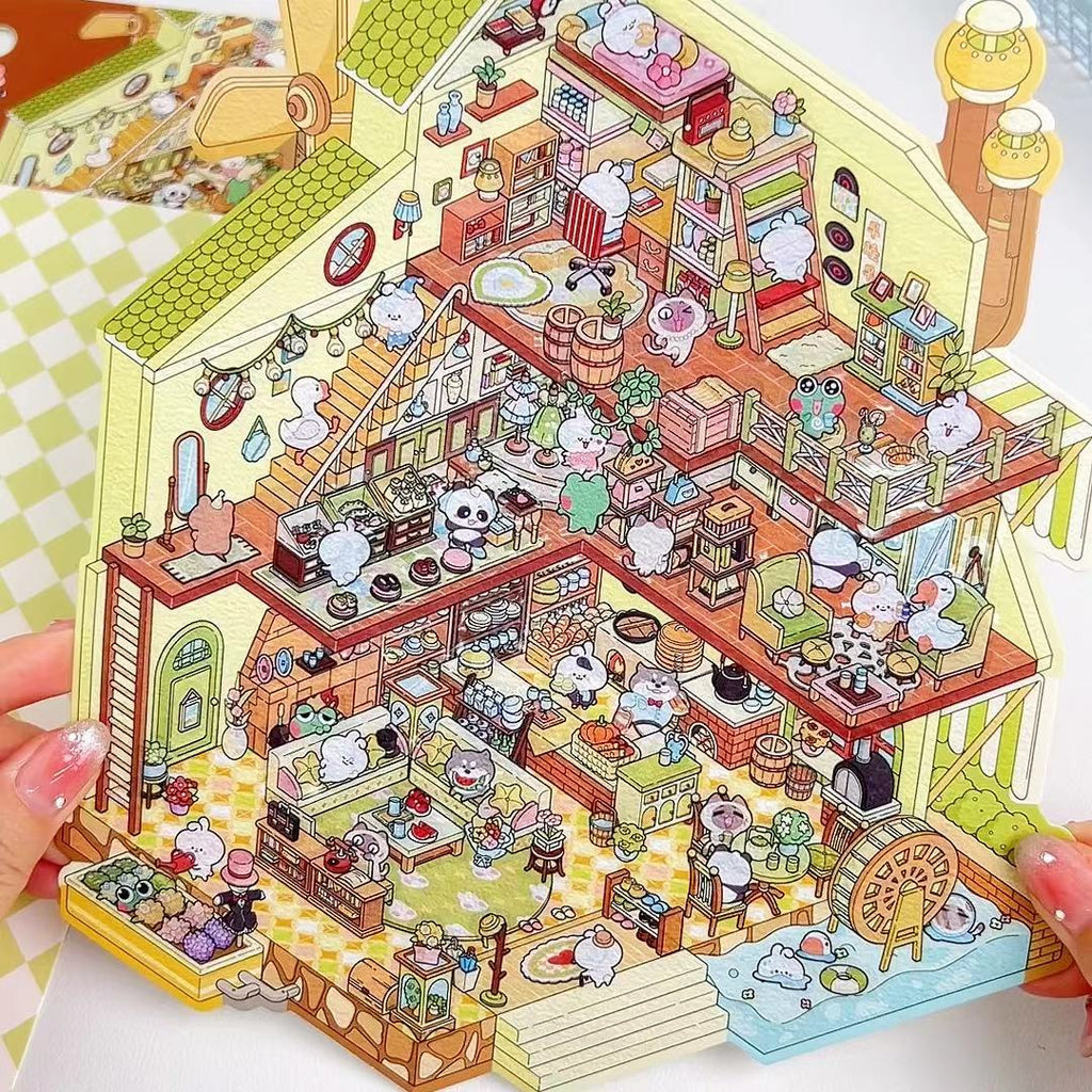 Big Sticker Scene! Make Your Own Magic Academy|Mobile Castle|Ice World|Garden