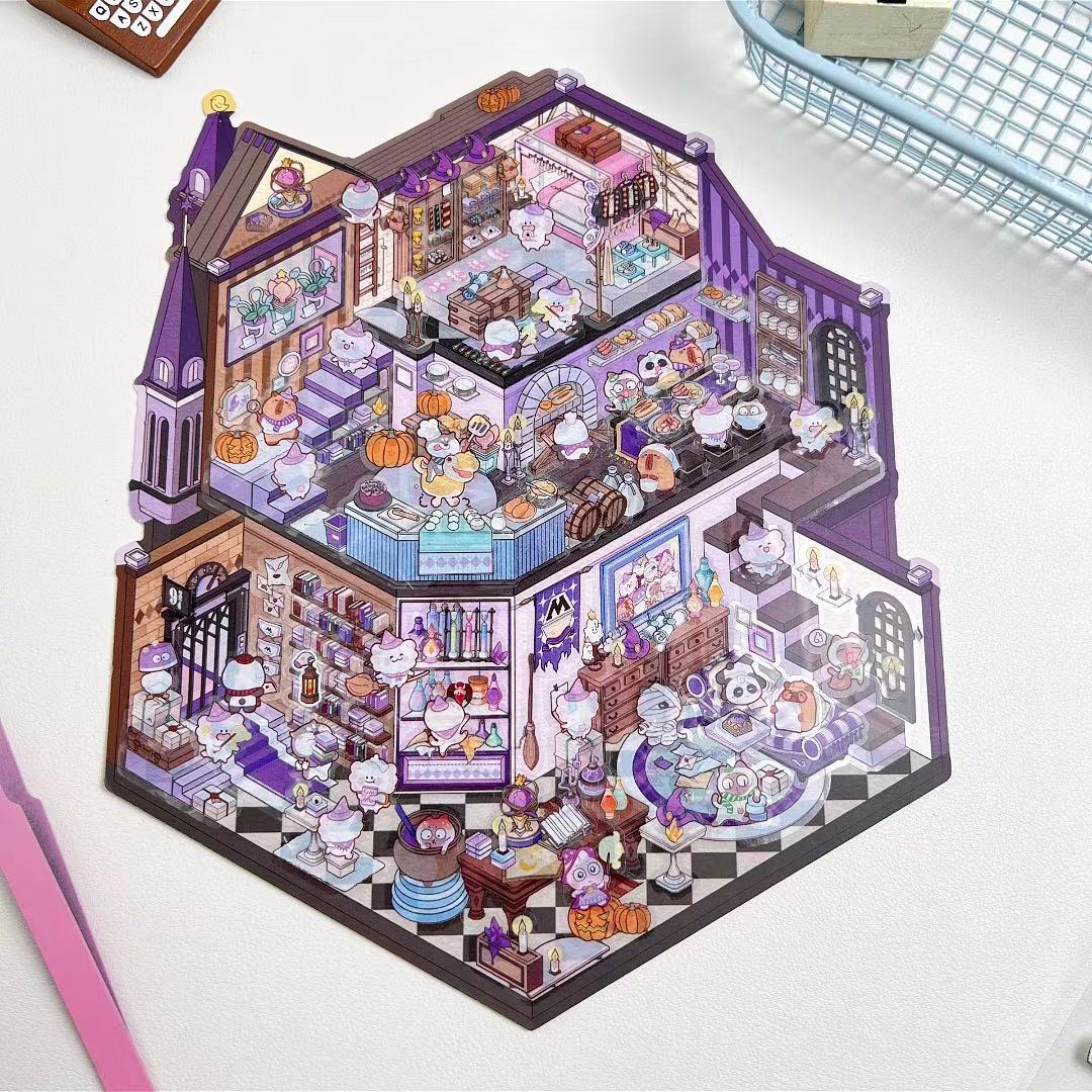 Big Size Sticker Scene! Make Escape Mansion Film Studio Ice Snow World Garden