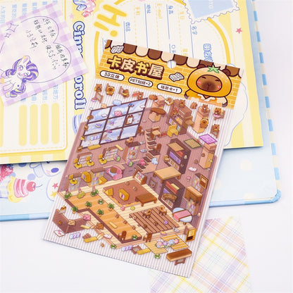 Sticker Scene! Make Pony Flower Shop|Capybara Bookstore|Puppy Cake|Bear Hamburger