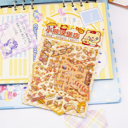 Sticker Scene! Make Pony Flower Shop|Capybara Bookstore|Puppy Cake|Bear Hamburger
