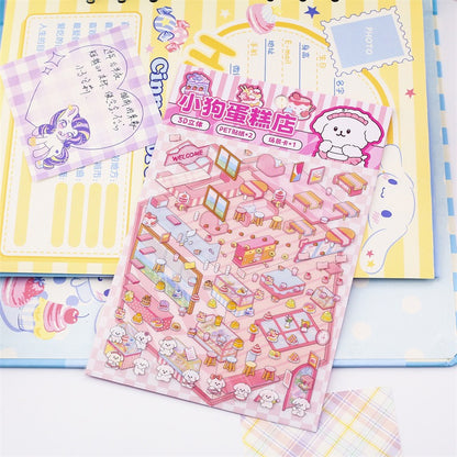 Sticker Scene! Make Pony Flower Shop|Capybara Bookstore|Puppy Cake|Bear Hamburger