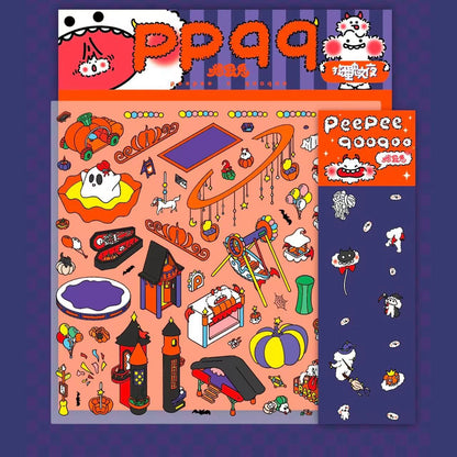 Luminous Sticker Scene:Make A Donut Shop|Christmas Party|Luminous Halloween Night|My Home|Seaside
