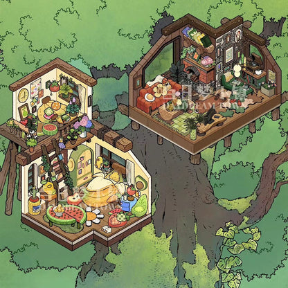 Create Tree House Dream Room Sticker Scene DIY 3D Miniature Scene