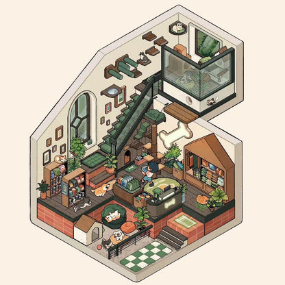 Create Tree House Dream Room Sticker Scene DIY 3D Miniature Scene
