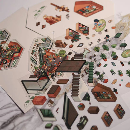 Create Tree House Dream Room Sticker Scene DIY 3D Miniature Scene