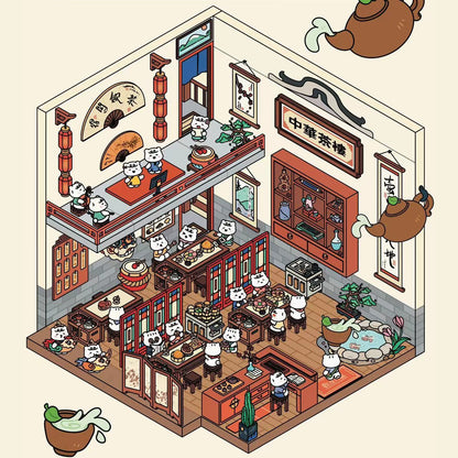 Create Aquarium Pet Shop Farm Yard Dim Sum Restaurant 3D Sticker Scene