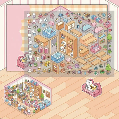 Create Aquarium Pet Shop Farm Yard Dim Sum Restaurant 3D Sticker Scene
