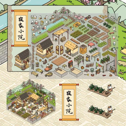 Create Aquarium Pet Shop Farm Yard Dim Sum Restaurant 3D Sticker Scene