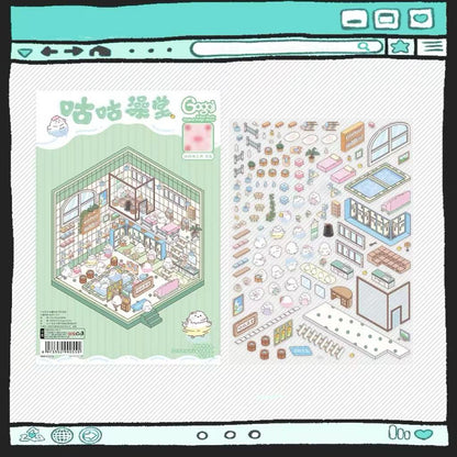 Sticker Scenes! DIY Coffee Flower|Panda Tea House|Bakery Shop|Apartment|Chocolate Factory