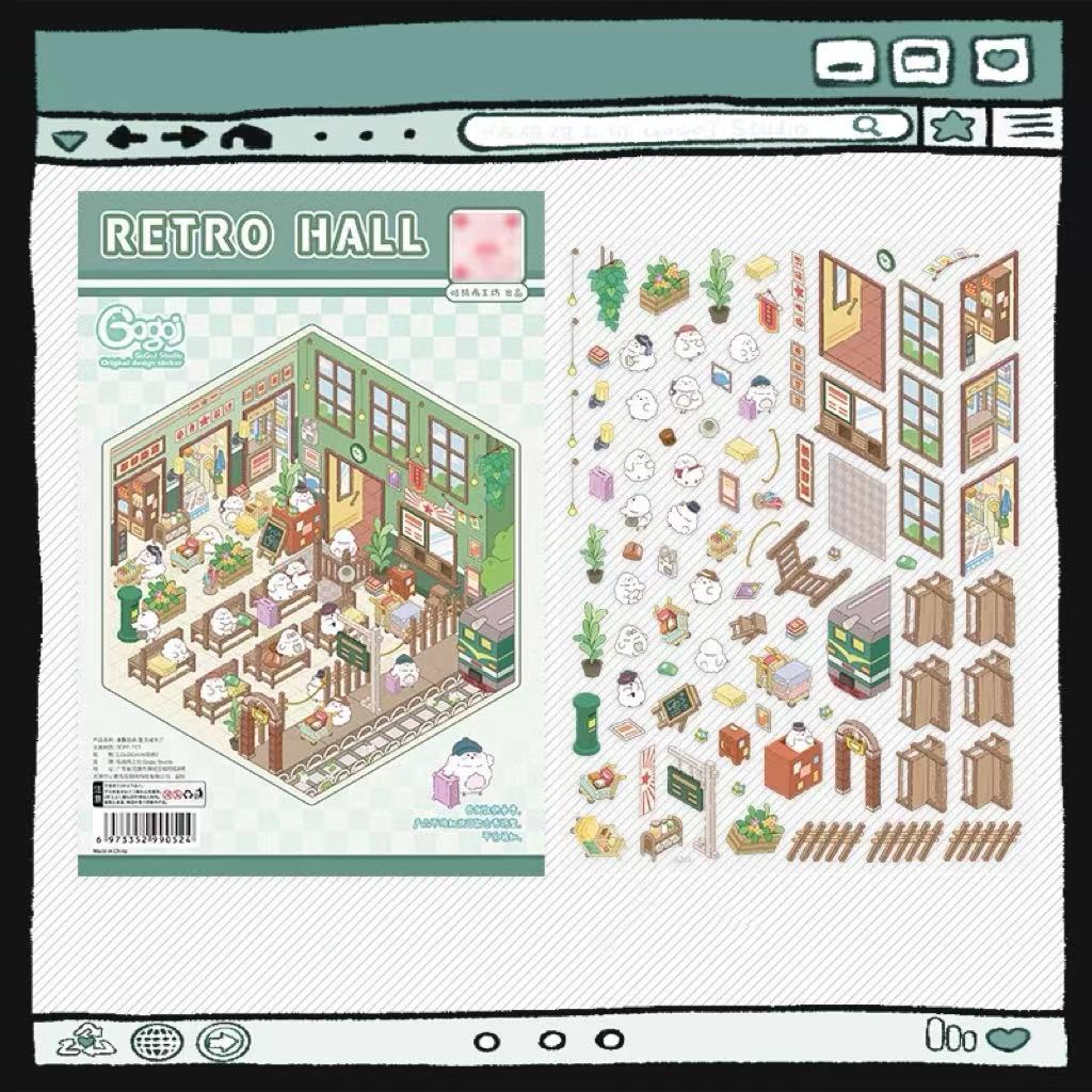 Sticker Scenes! DIY Coffee Flower|Panda Tea House|Bakery Shop|Apartment|Chocolate Factory