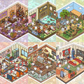 Puppy Sticker Scenes! Create Coffee Shop|Pizzeria|Pasture|Bedroom|Hot Spring|Magic House