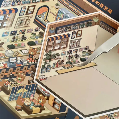 DIY 3D Sticker Scene: Make Conveyor Belt Sushi