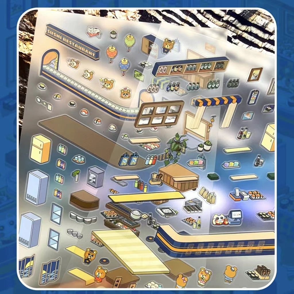 DIY 3D Sticker Scene: Make Conveyor Belt Sushi