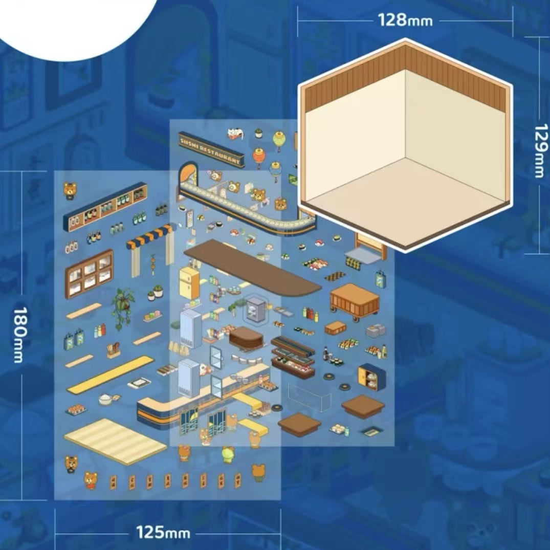 DIY 3D Sticker Scene: Make Conveyor Belt Sushi