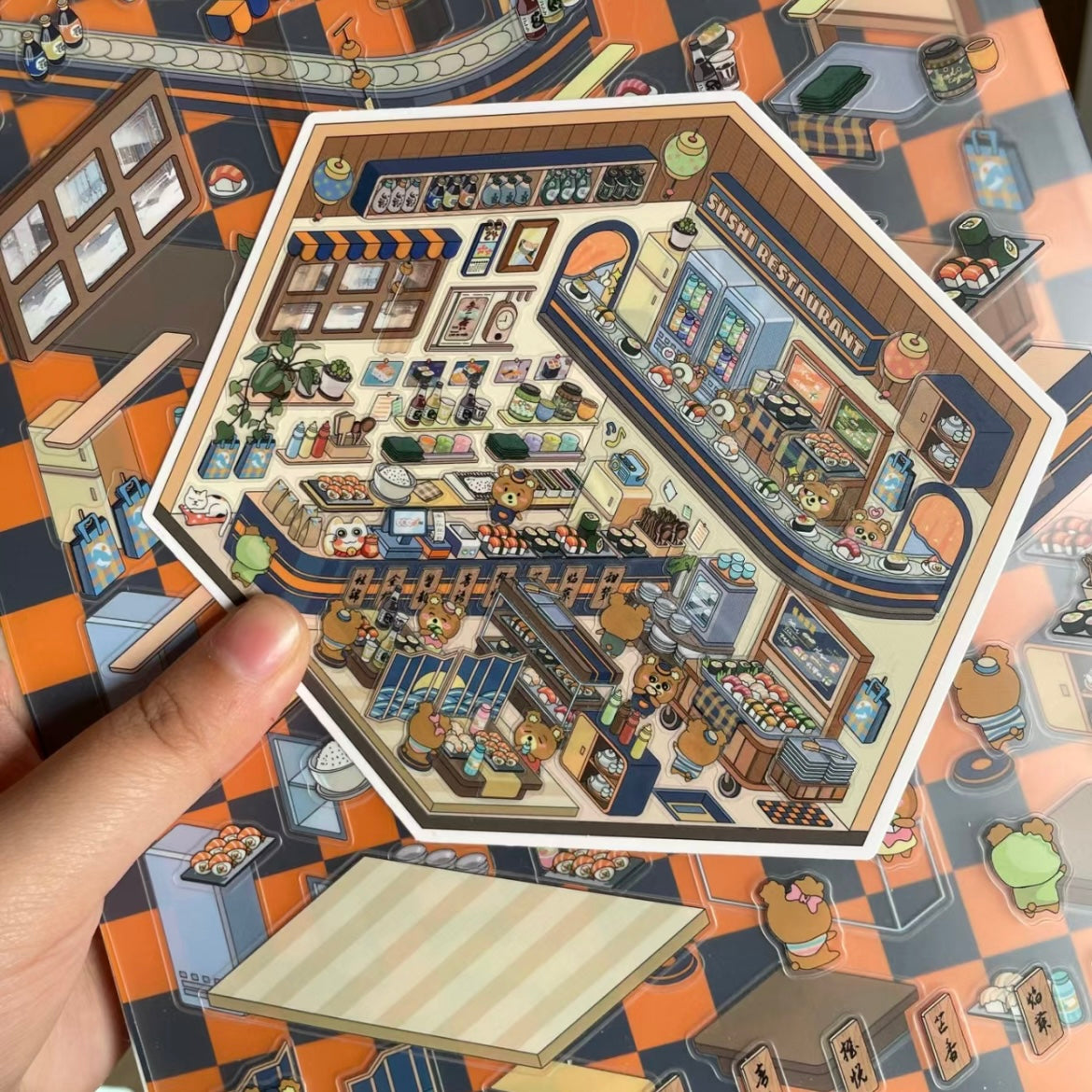 DIY 3D Sticker Scene: Make Conveyor Belt Sushi