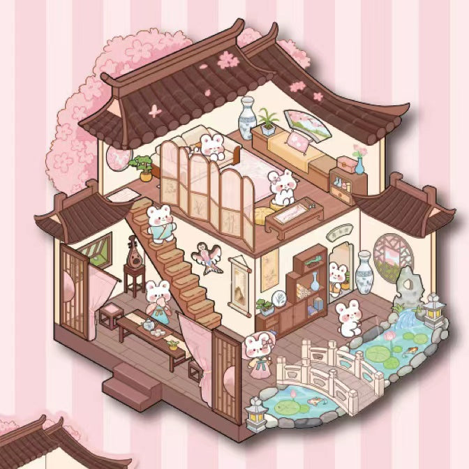 DIY Stickers Scene Make Panda Hot Pot Capybara Peking Opera Bunny House School