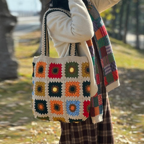 Granny Square Bag Crochet Shoulder Bag